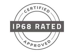 IP68 Rated badge.