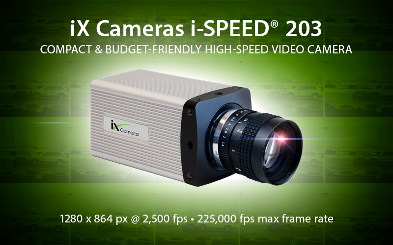iX Cameras i-SPEED® 203 high-speed video camera promo image.