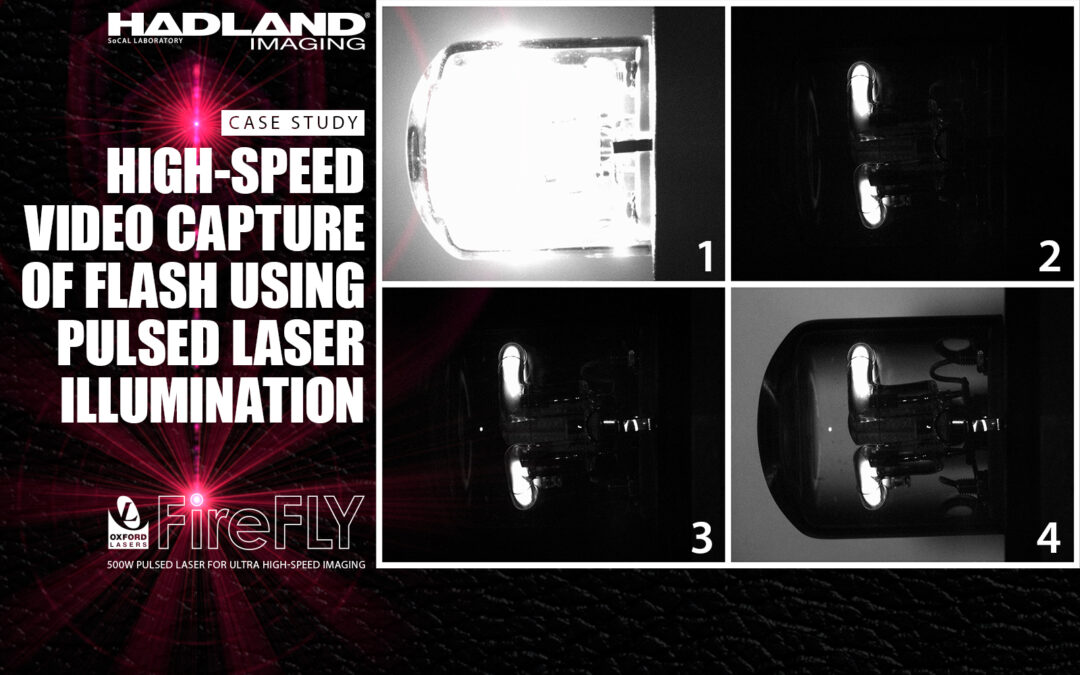 Hadland Imaging SoCAL Laboratory Case Study: High-speed video capture of flash using pulsed laser illumination by Drew L'Esperance, Hadland Imaging Senior Scientist, feature image. Oxford Lasers FireFLY 500W pulsed laser for ultra high-speed imaging.