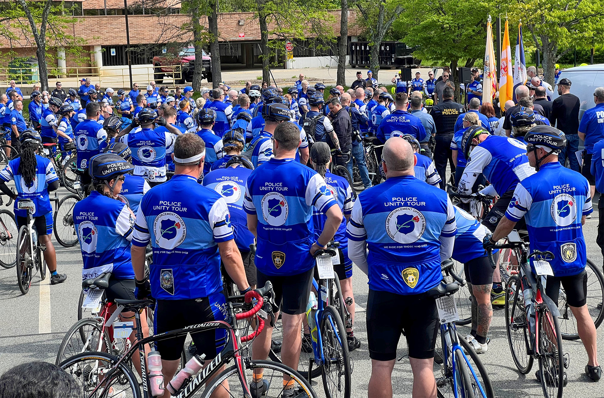 Police Unity Tour 2023 assembled for awards ceremony.