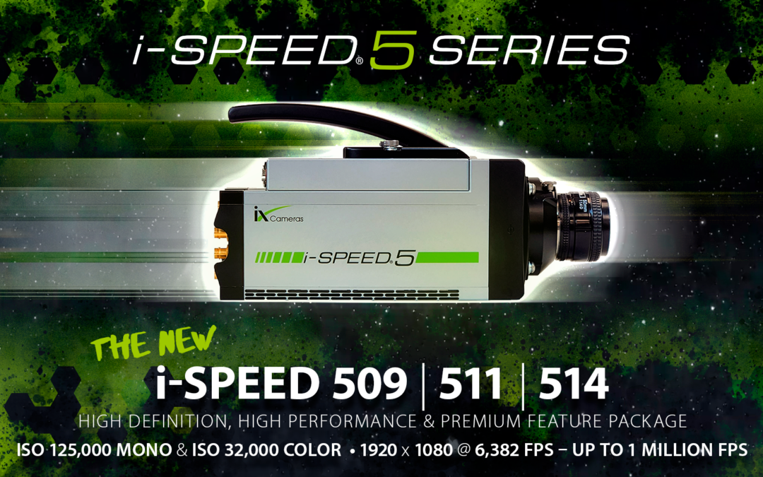 iX Cameras i-SPEED 5 Series promo image for the new 509, 511 and 514 high definition, high performance and premium feature ultra high-speed video cameras.