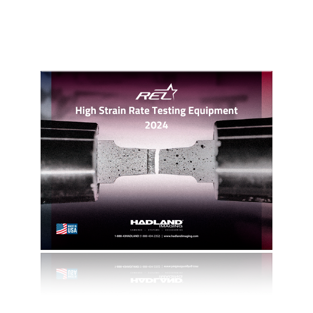 Hadland REL High Strain Rate Testing Equipment 2024 brochure cover image.