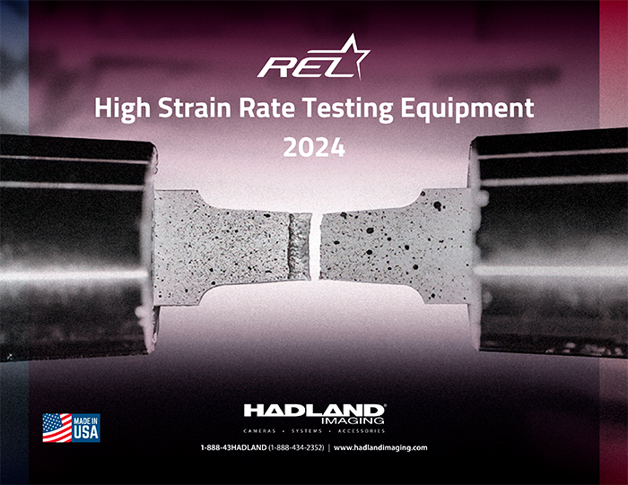 Hadland REL High Strain Rate Testing Equipment 2024 brochure cover image.