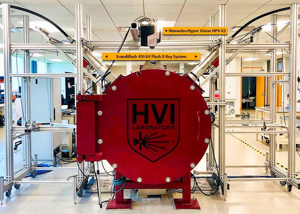 HVI Laboratory with Shimadzu HPV-X2 and Scandiflash 450 kV Flash X-Ray System.