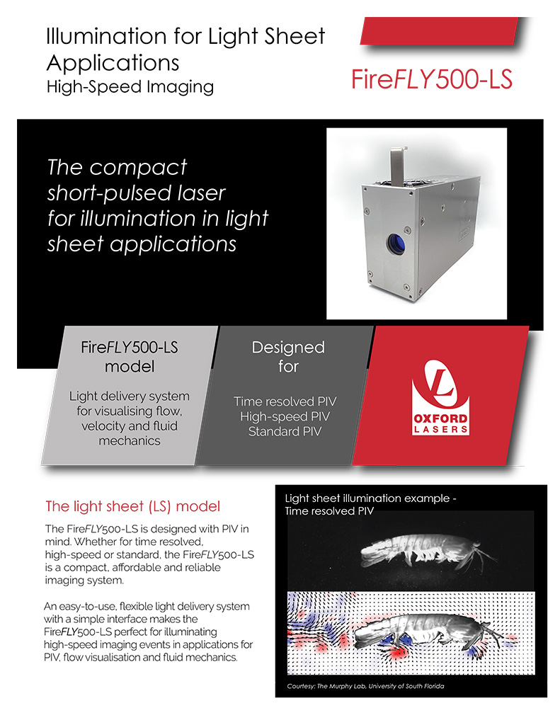 Hadland Imaging Oxford Lasers FireFLY 500-LS 500W laser datasheet cover image.