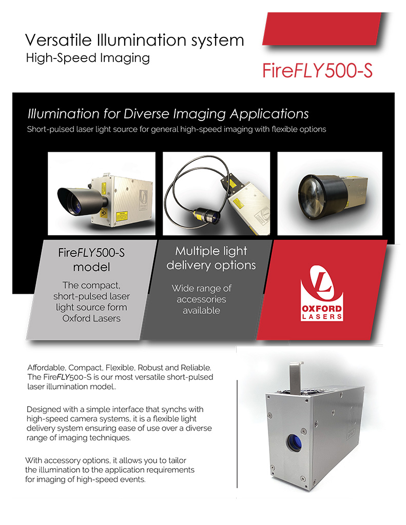 Hadland Imaging Oxford Lasers FireFLY 500-S 500W laser datasheet cover image.