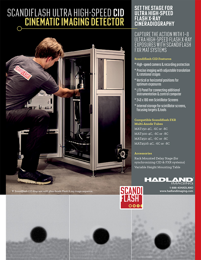 Hadland Scandiflash Flash X-Ray Cinematic Imaging Detector (CID) datasheet cover image.