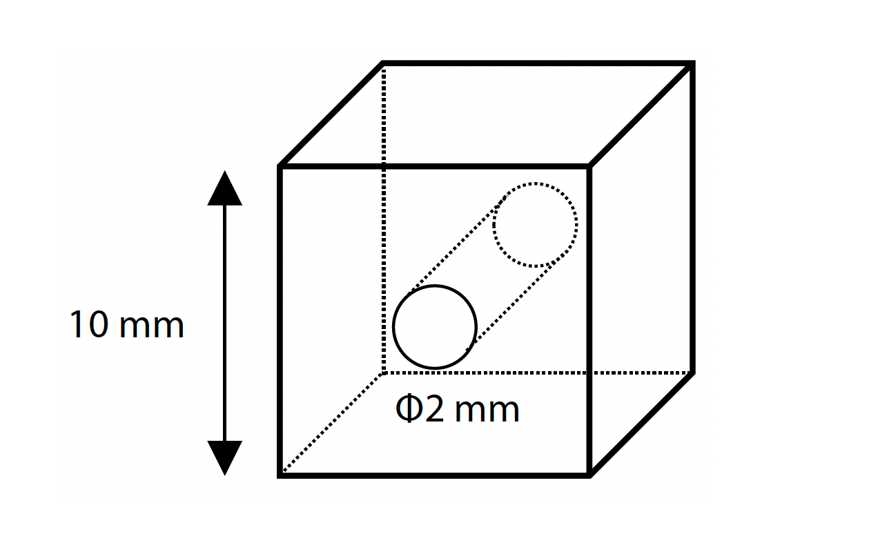 Shimadzu Application News , No: 01-01146-EN, March 2026, Observation of Acrylic Block Fracture during Impact Compression Using the Hopkinson Bar Method by Yuki Nishikawa. Fig. 3 Schematic Diagram of the Specimen.