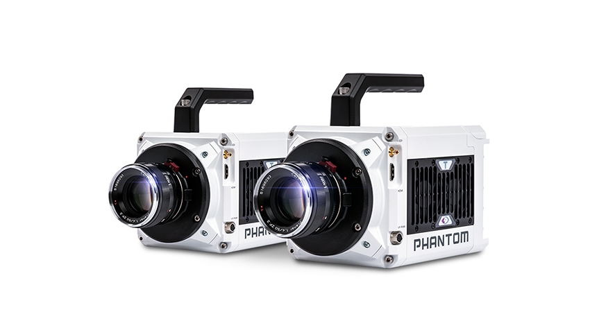 Pair of Phantom T-Series T4040 high-speed video cameras for DIC imaging.