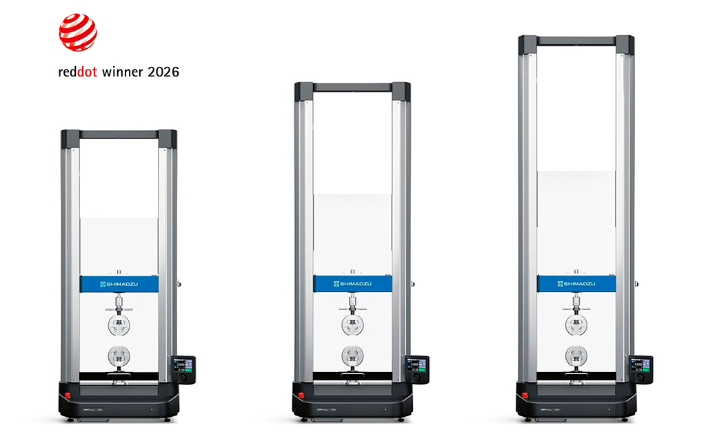 Red Dot 2026 Product Design Award Winner – Shimadzu Autograph AGS-V Series precision universal testing machines.